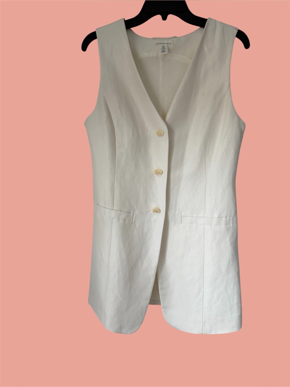 H&M Cream Sleeveless Buttoned Vest